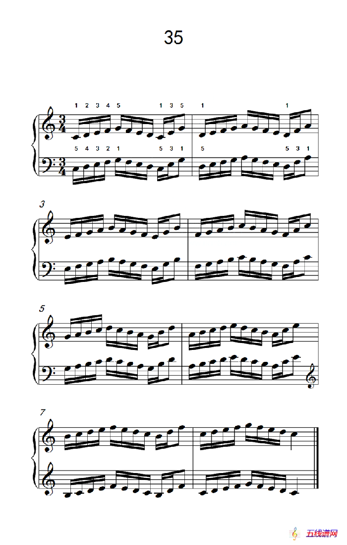 八.提高速度.增强手指灵活性的练习35（儿童钢琴手指练习 1）