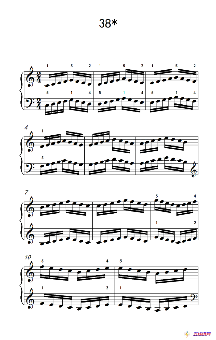 八.提高速度.增强手指灵活性的练习38（儿童钢琴手指练习 1）