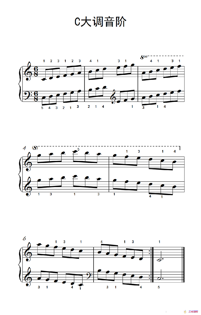 第三级 1.C大调音阶（中央音乐学院 钢琴（业余）考级教程 1-3级）