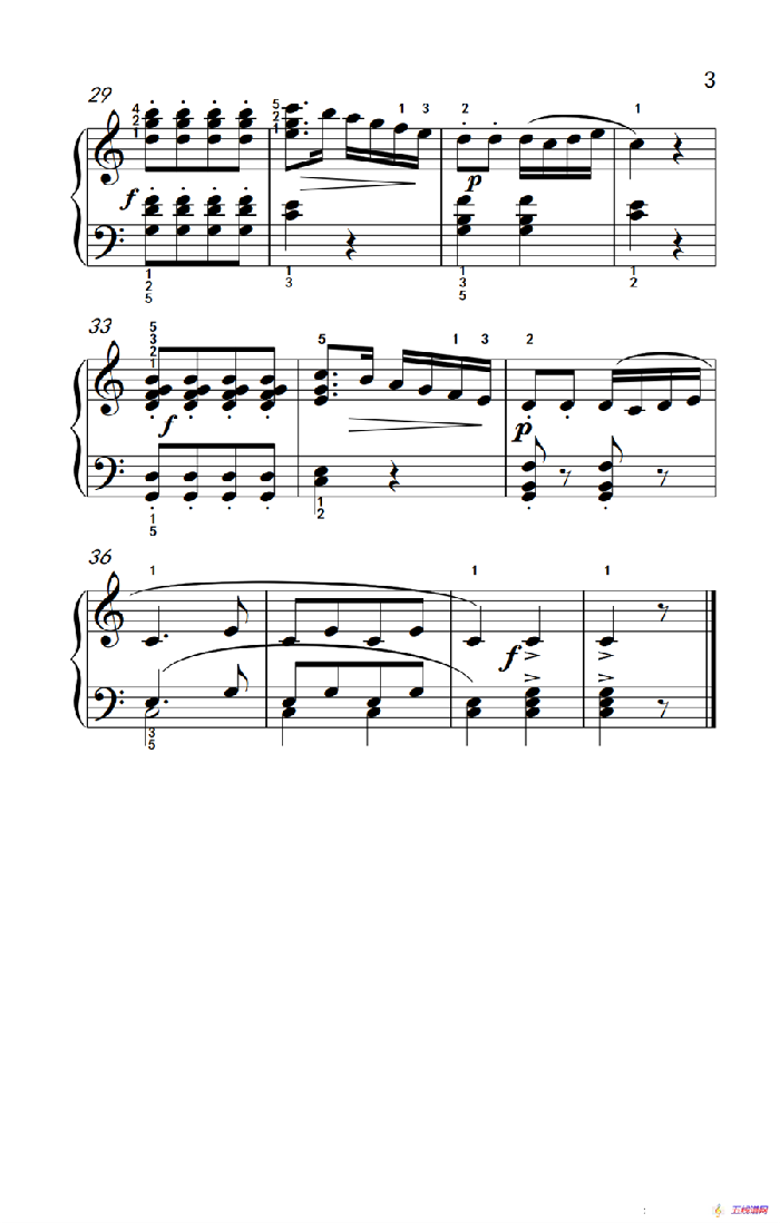 第三级 2.C大调小奏鸣曲（中央音乐学院 钢琴（业余）考级教程 1-3级）