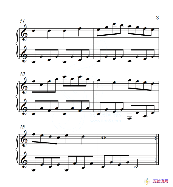 第一级A组 练习曲（中国音乐学院钢琴考级作品1~6级）