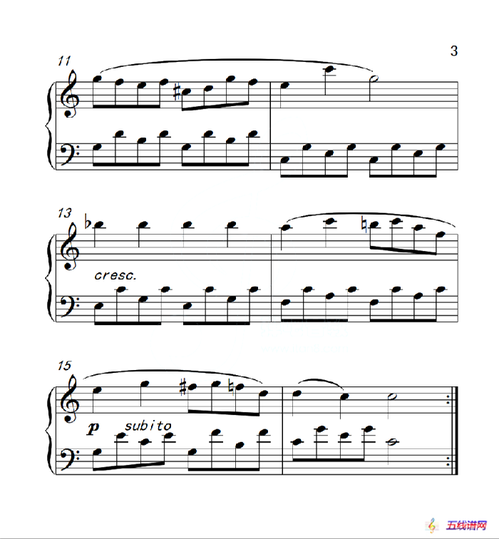 第一级B组 练习曲（中国音乐学院钢琴考级作品1~6级）