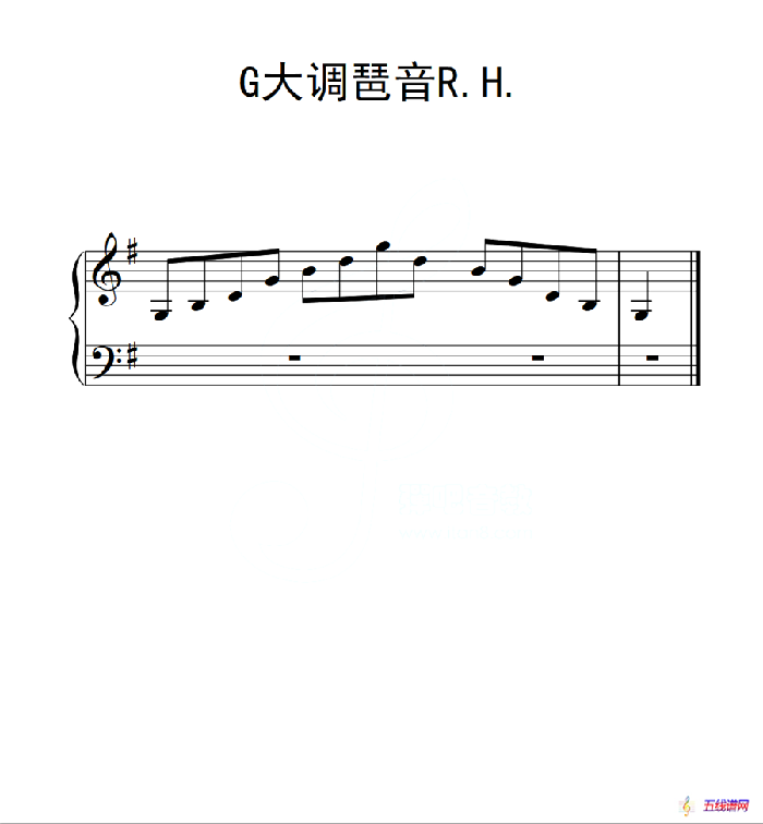 第二级 G大调琶音R H（中国音乐学院钢琴考级作品1~6级）