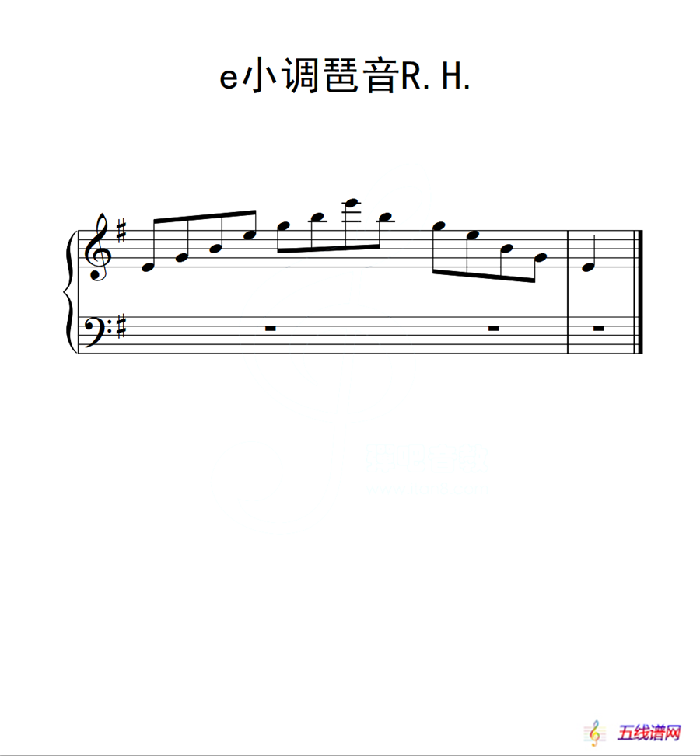 第二级 e小调琶音R H（中国音乐学院钢琴考级作品1~6级）