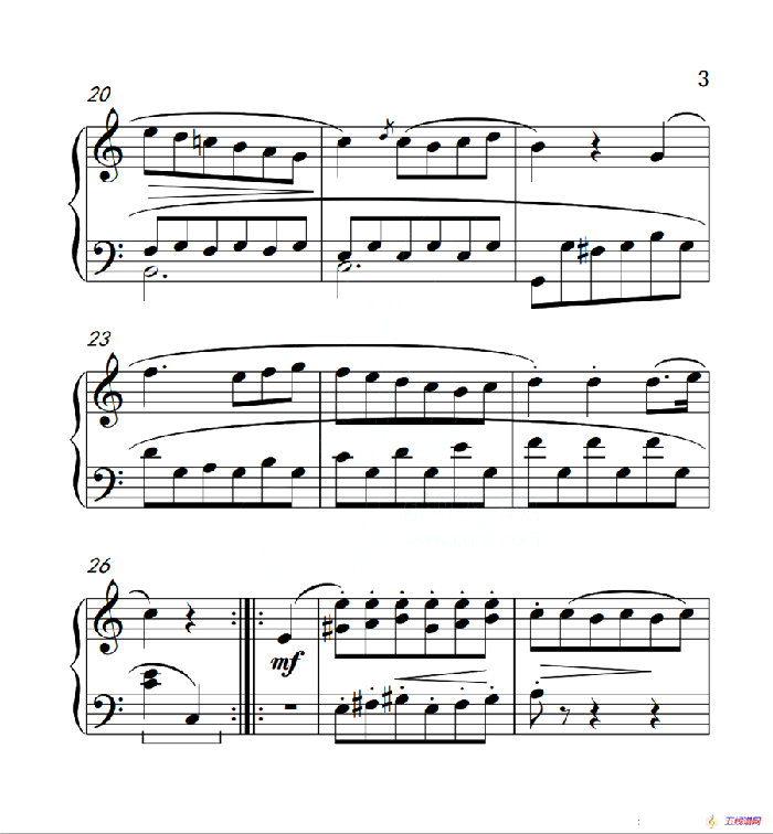 第三级 C大调小步舞曲（中国音乐学院钢琴考级作品1~6级）