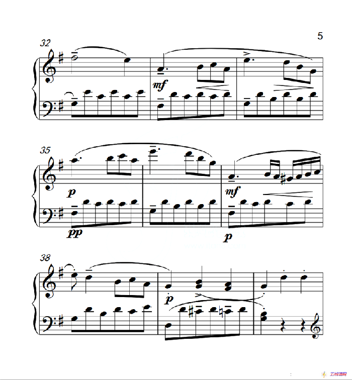 第四级A组 G大调小奏鸣曲（中国音乐学院钢琴考级作品1~6级）