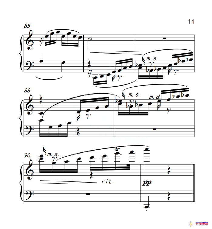 第六级B组 溪边嬉水（中国音乐学院钢琴考级作品1~6级）