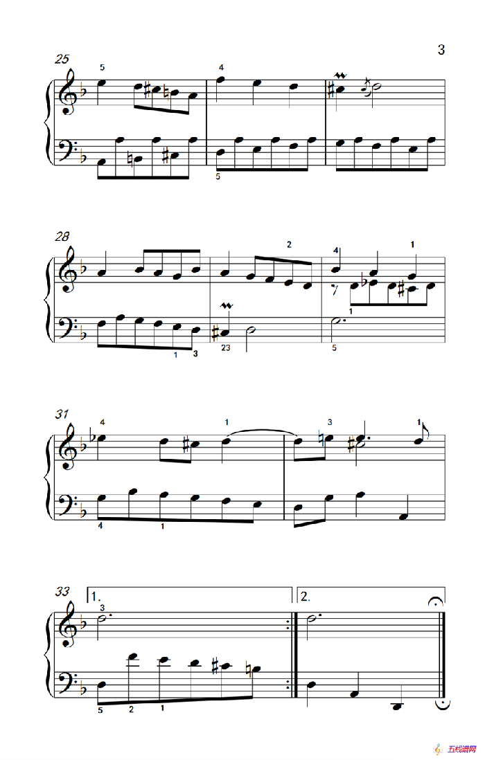 第四级 1.小步舞曲（中央音乐学院 钢琴（业余）考级教程 4-6级）