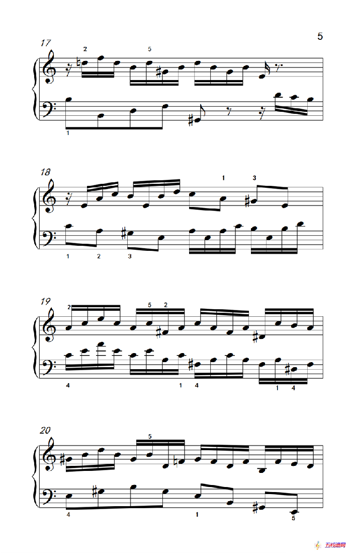 第五级 1.二部创意曲（中央音乐学院 钢琴（业余）考级教程 4-6级）