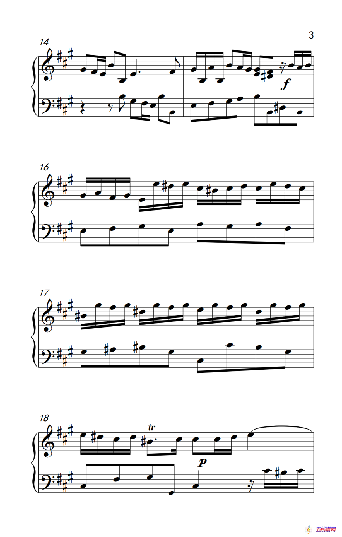 第五级 2.A大调奏鸣曲（中央音乐学院 钢琴（业余）考级教程 4-6级）