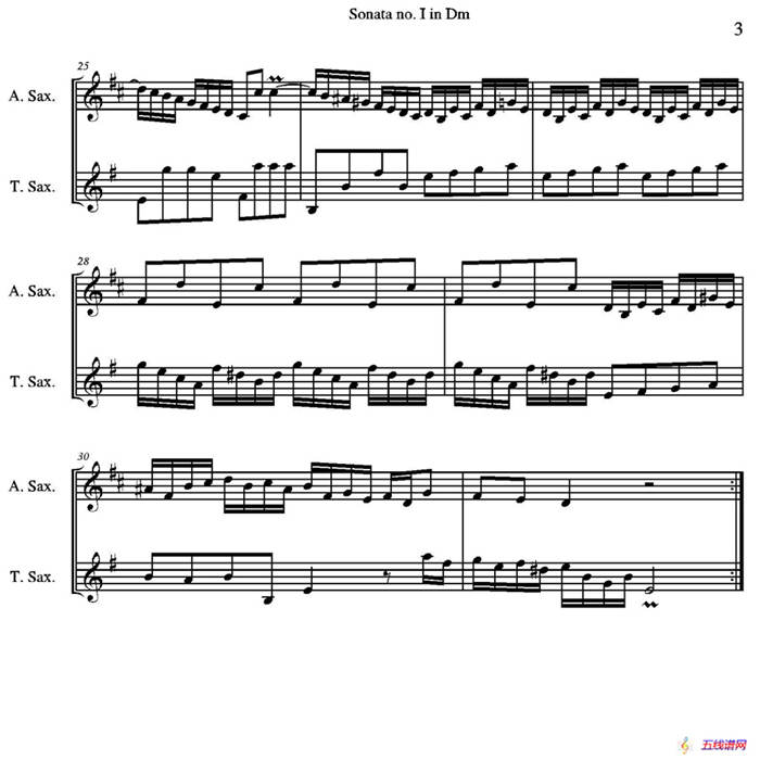 Sonata no. I in Dm（二重奏）