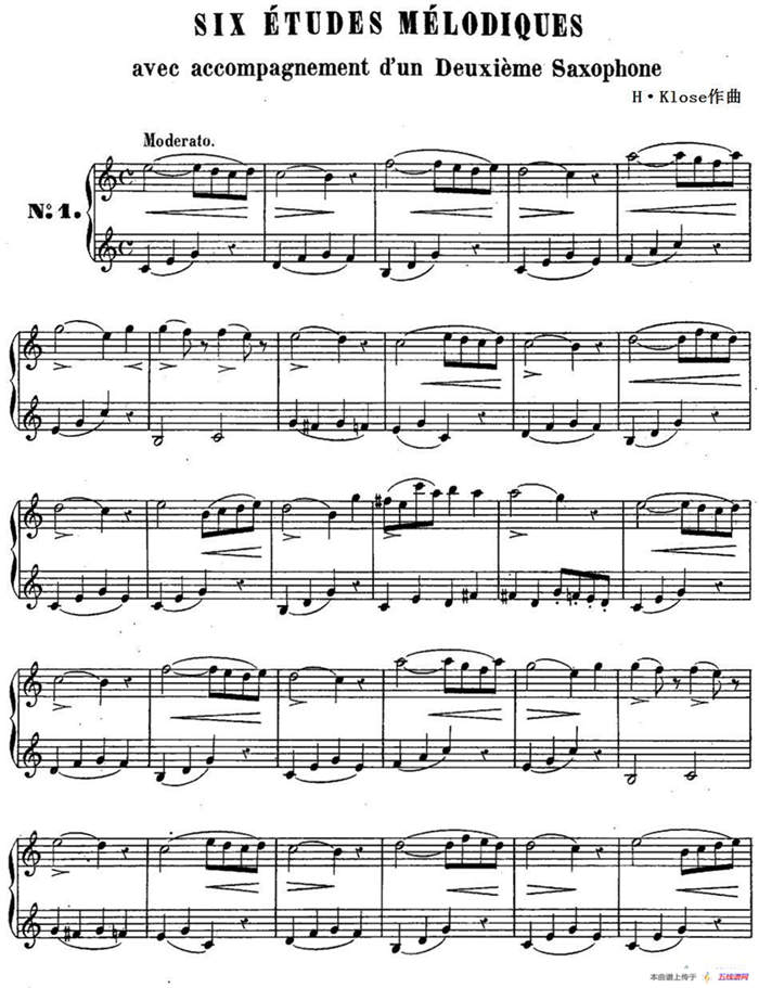 H·Klose二重奏练习曲（No.1）