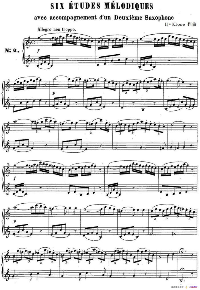 H·Klose二重奏练习曲（No.2）