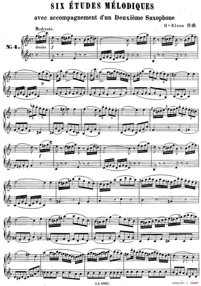 H·Klose二重奏练习曲（No.4）