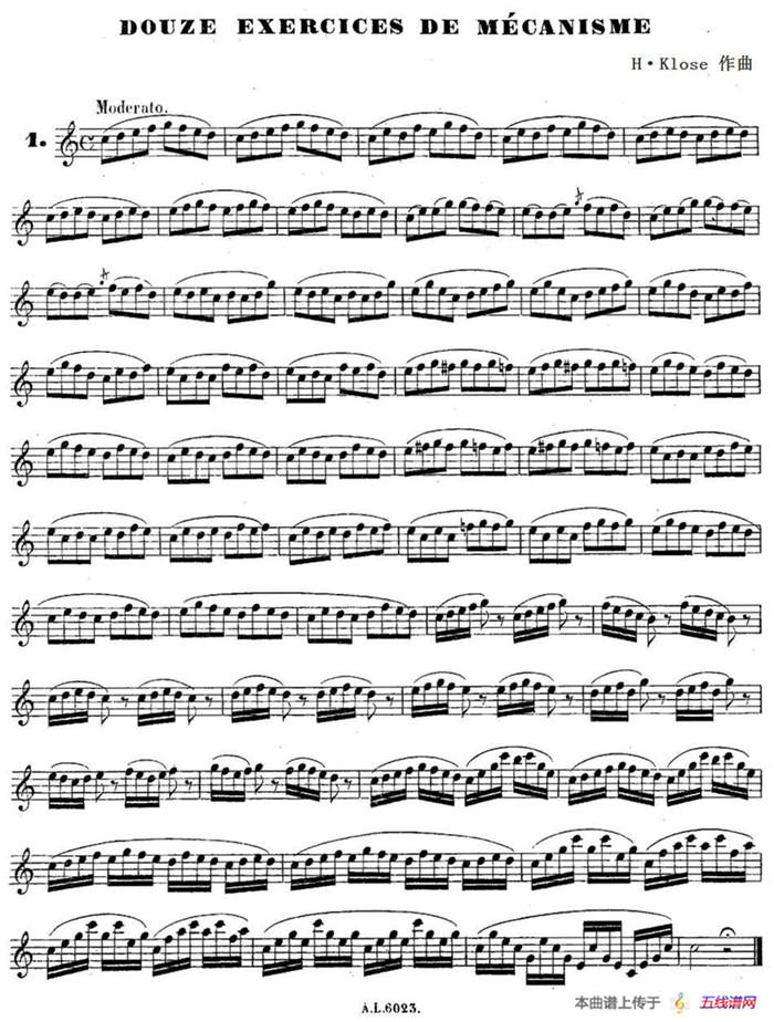 H·Klose练习曲（douze exercices de mecanisme—1）