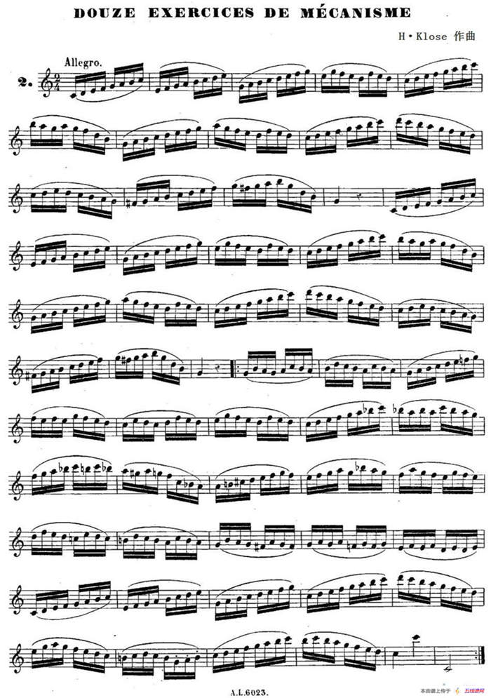 H·Klose练习曲（douze exercices de mecanisme—2）