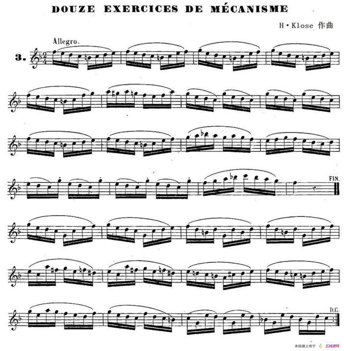 H·Klose练习曲（douze exercices de mecanisme—3）