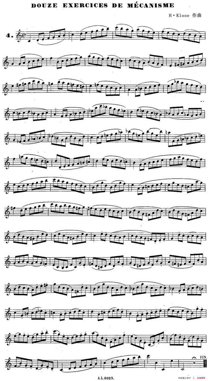 H·Klose练习曲（douze exercices de mecanisme—4）