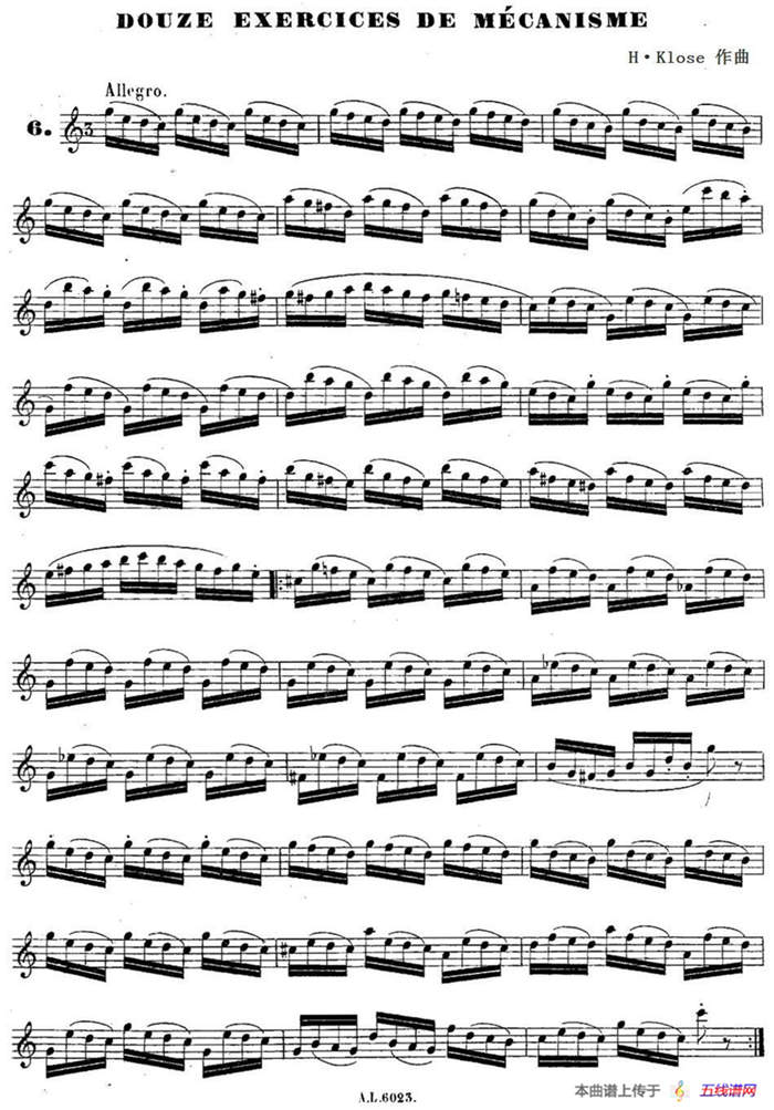 H·Klose练习曲（douze exercices de mecanisme—6）
