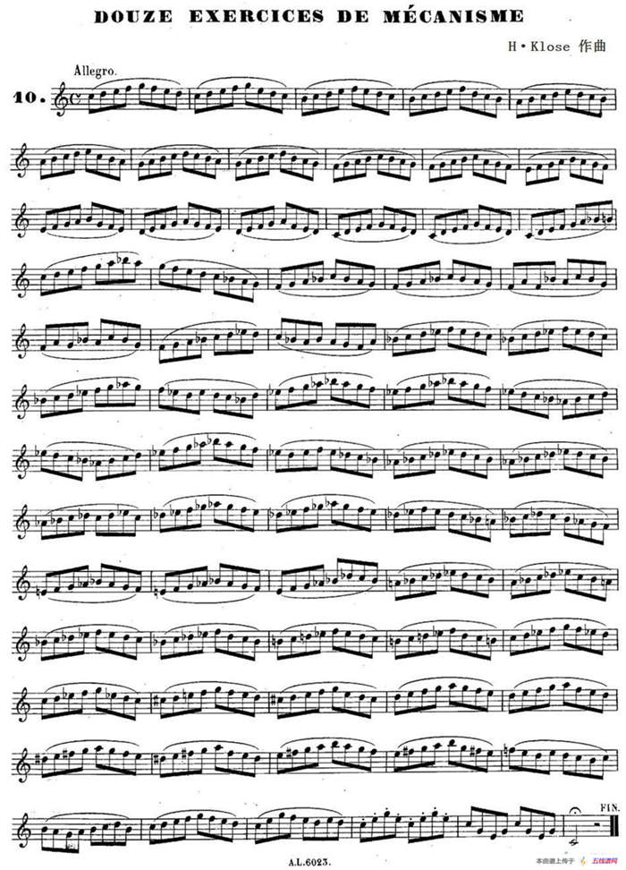 H·Klose练习曲（douze exercices de mecanisme—10）