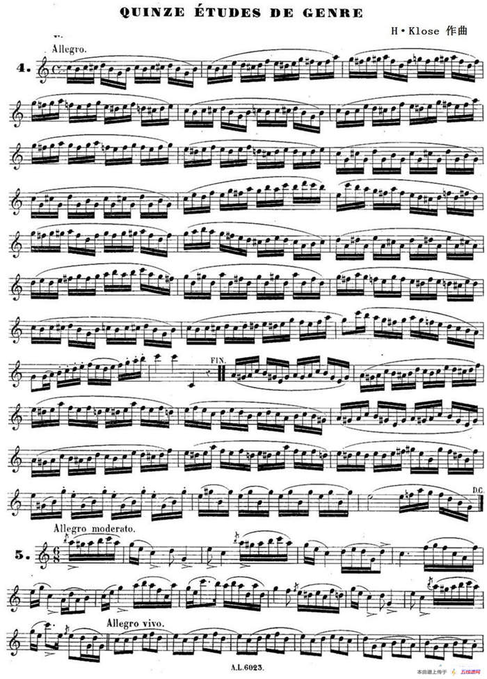 H·Klose练习曲（Quinze etudes de genre—4-5）