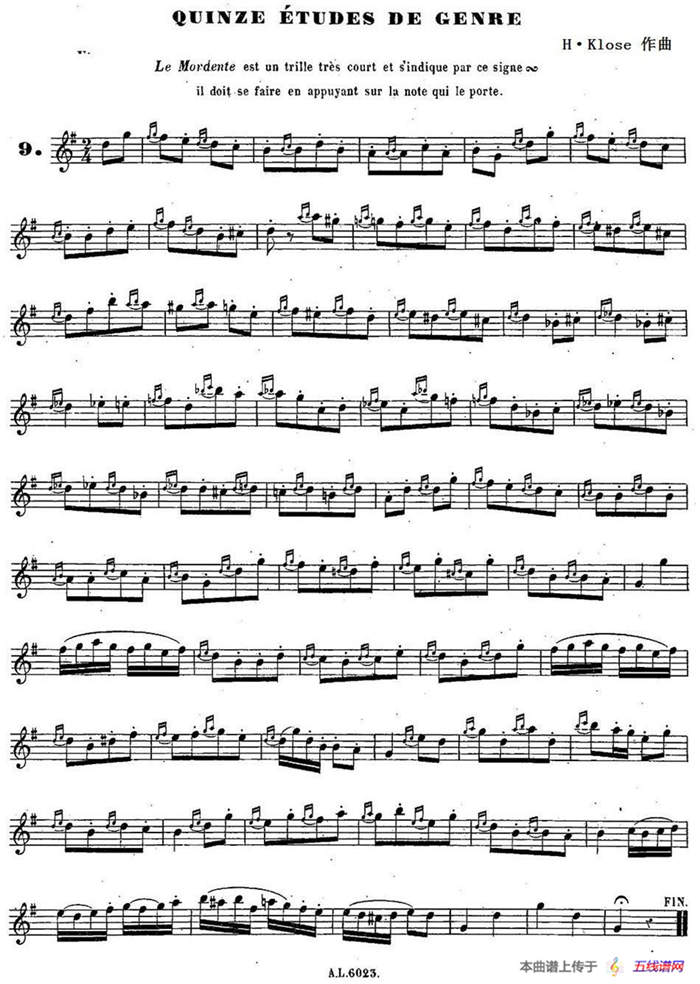 H·Klose练习曲（Quinze etudes de genre—9）