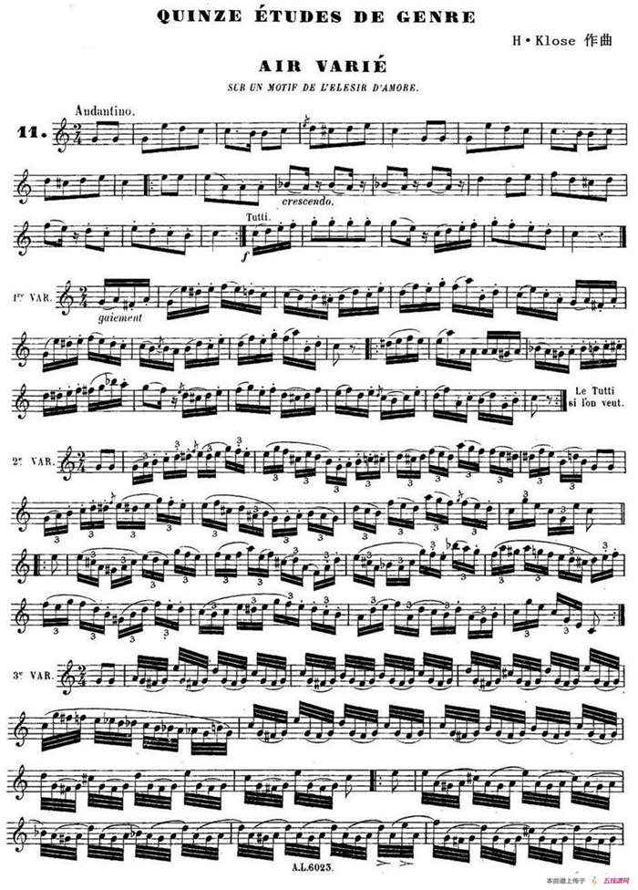 H·Klose练习曲（Quinze etudes de genre—11）