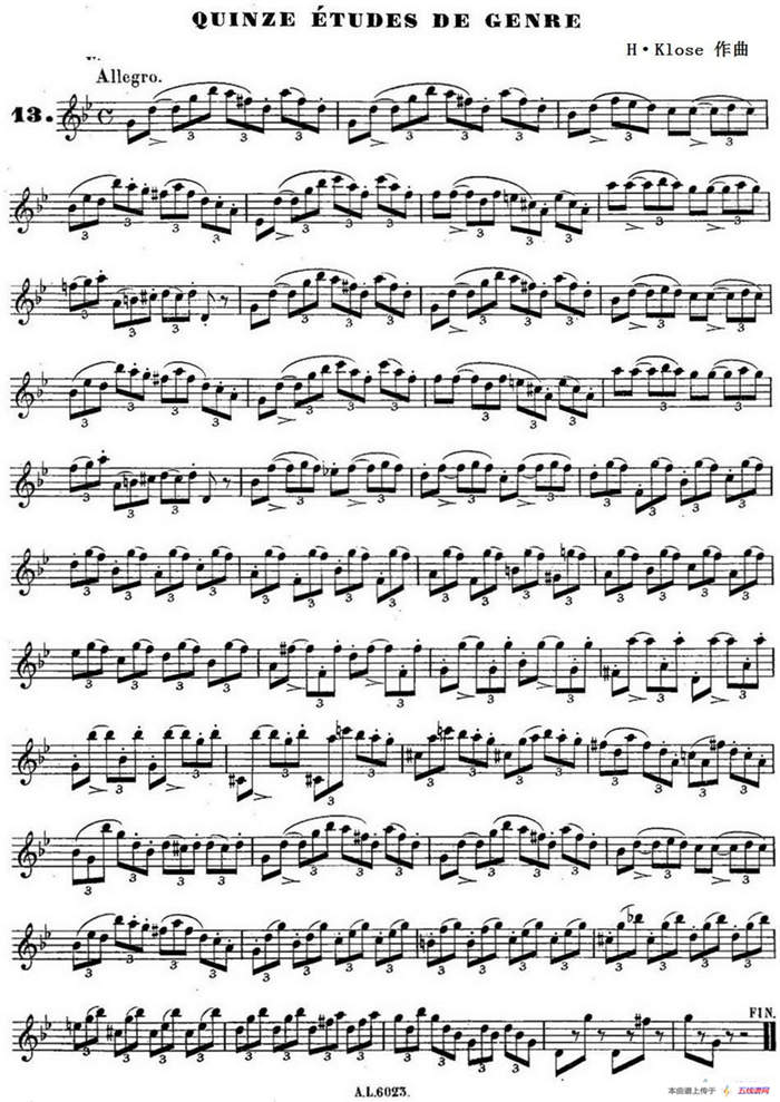 H·Klose练习曲（Quinze etudes de genre—13）