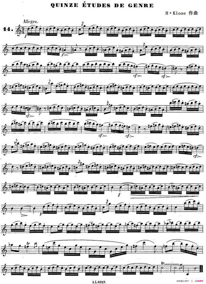 H·Klose练习曲（Quinze etudes de genre—14）