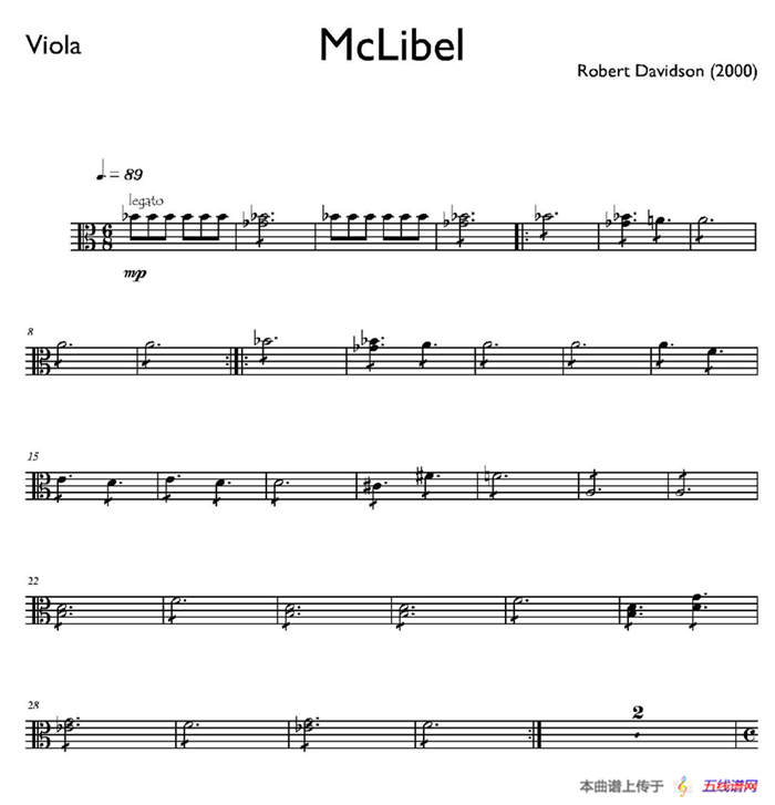 Mclibel（五重奏中提琴分谱）