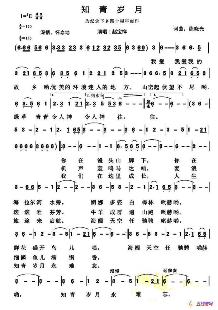 知青歲月（陳曉光 詞曲）