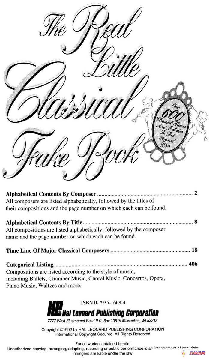 The Real Little Classical Fake Book（P1-20）