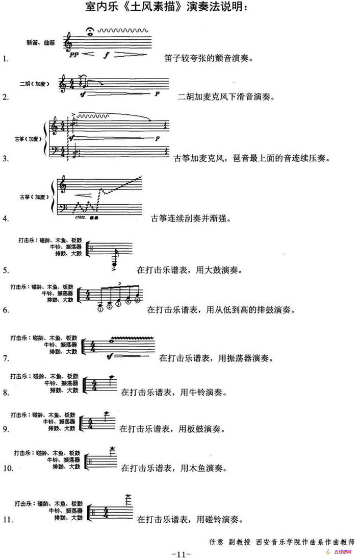 土风素描（为三件民族乐器与打击乐而作）