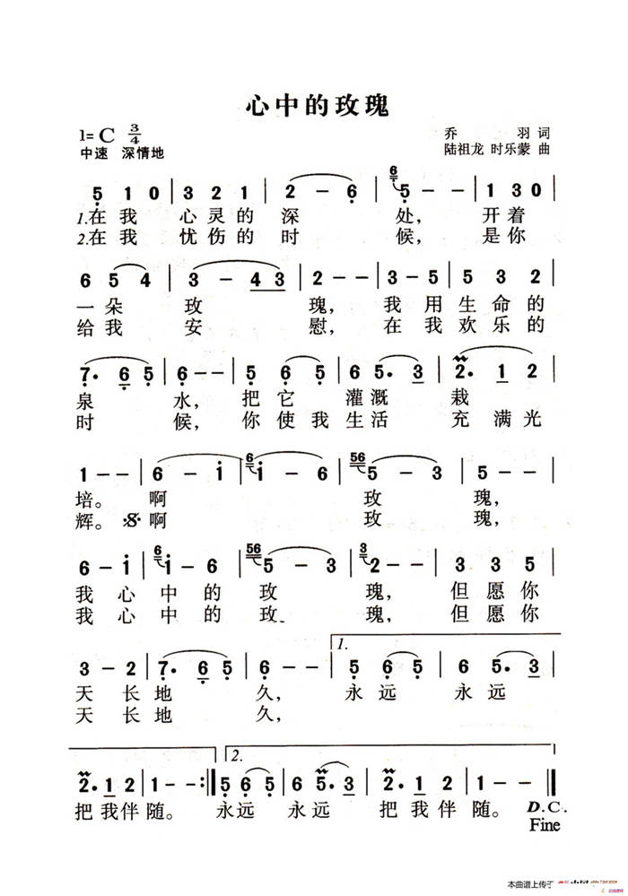 心中的玫瑰（老人适用）