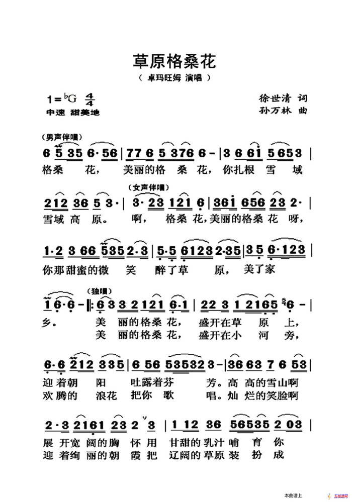 草原格桑花（大字老人适用）