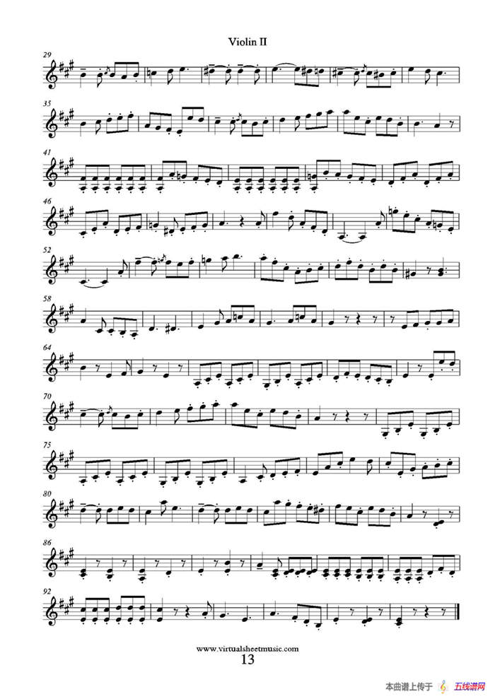 6 Small Duets（六部小合唱）Op.38 Violin II（第二小提琴分谱）