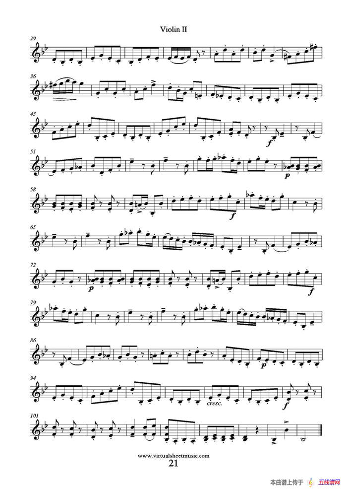 6 Small Duets（六部小合唱）Op.38 Violin II（第二小提琴分谱）