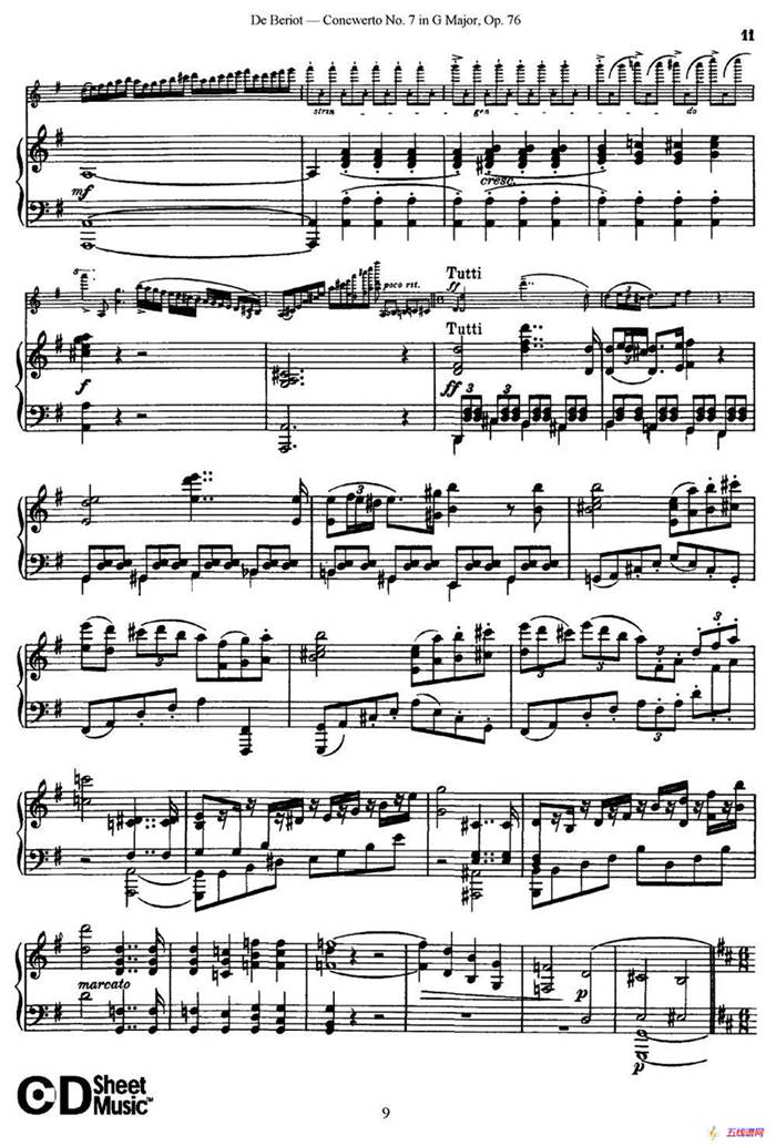 G大调第七协奏曲（Concerto No.7 in G Major）Op.76（小提琴+钢琴伴奏）