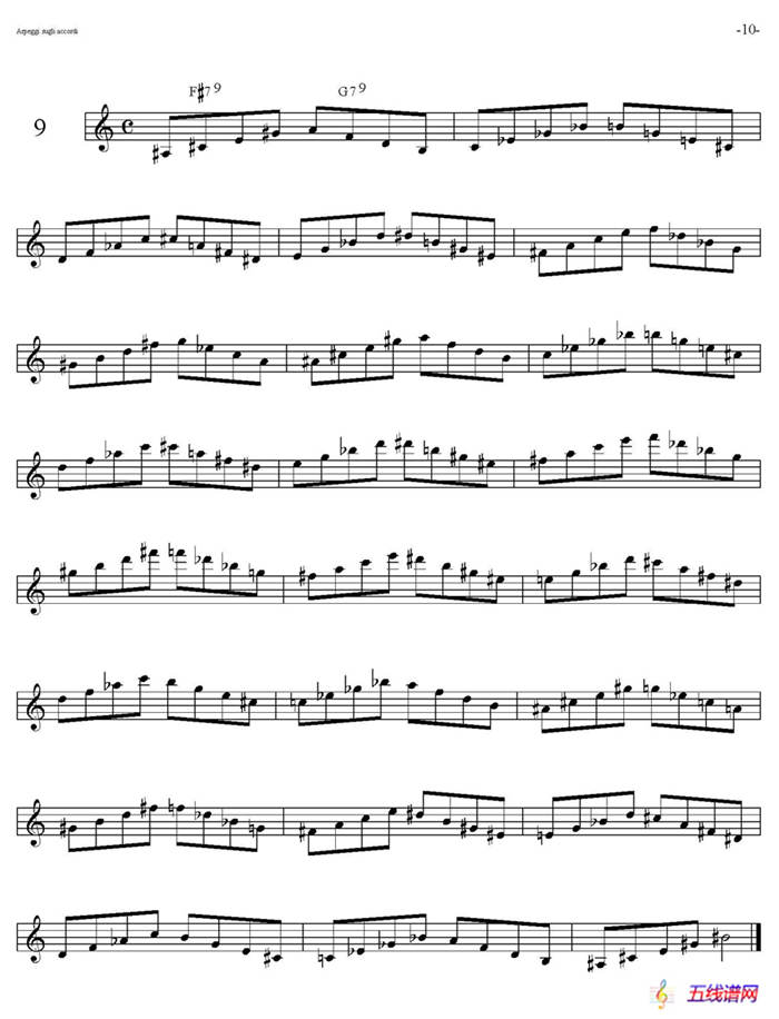 Sax Arpeggi sassofono F（音阶练习（上）6——10）