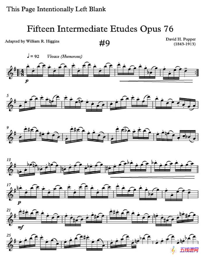 中级练习曲15首 Op76（9）