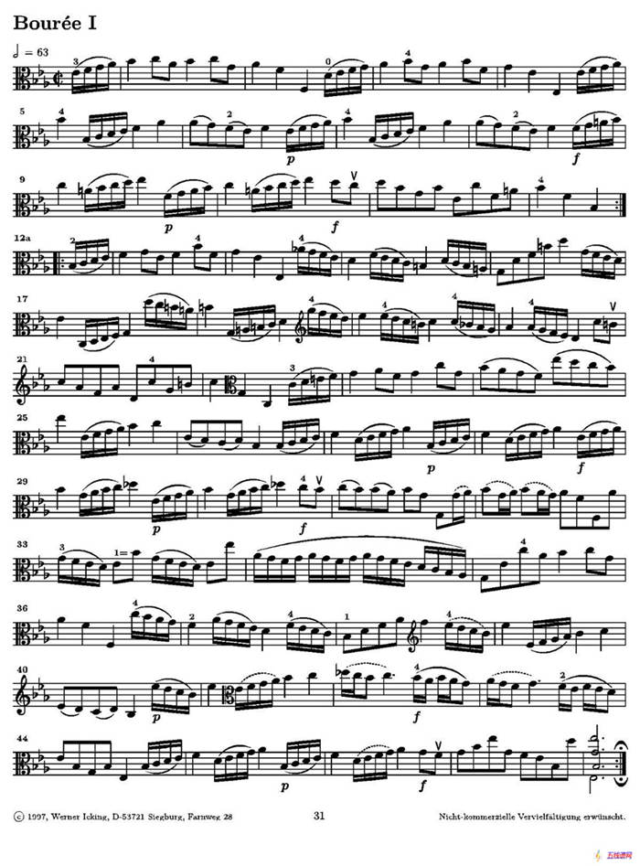 巴赫《无伴奏组曲》Ⅳ（中提琴）