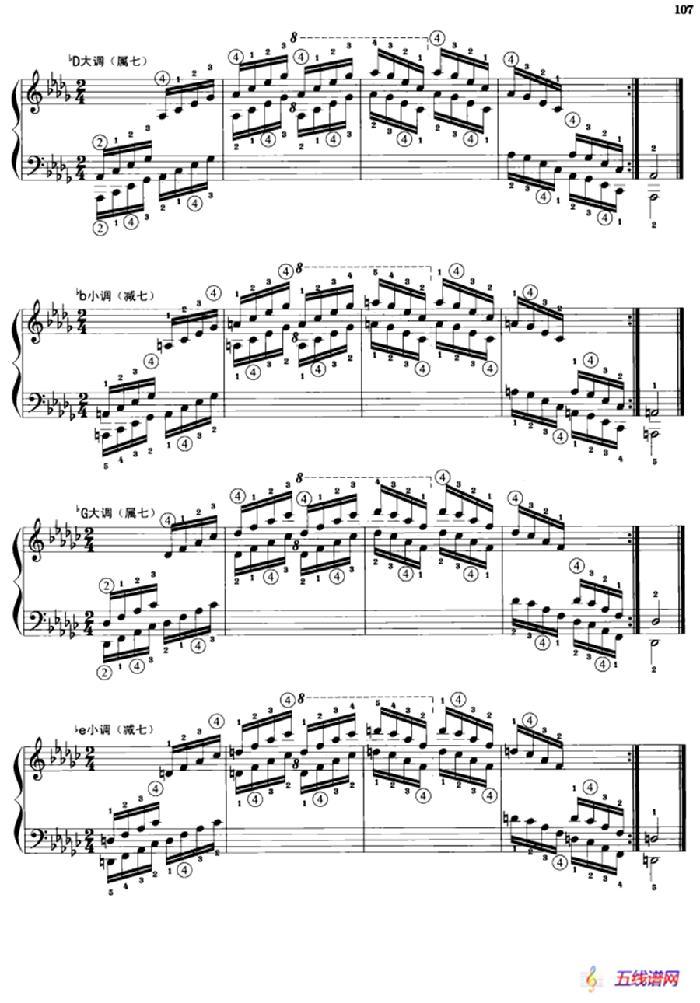 钢琴琶音练习：七和弦琶音