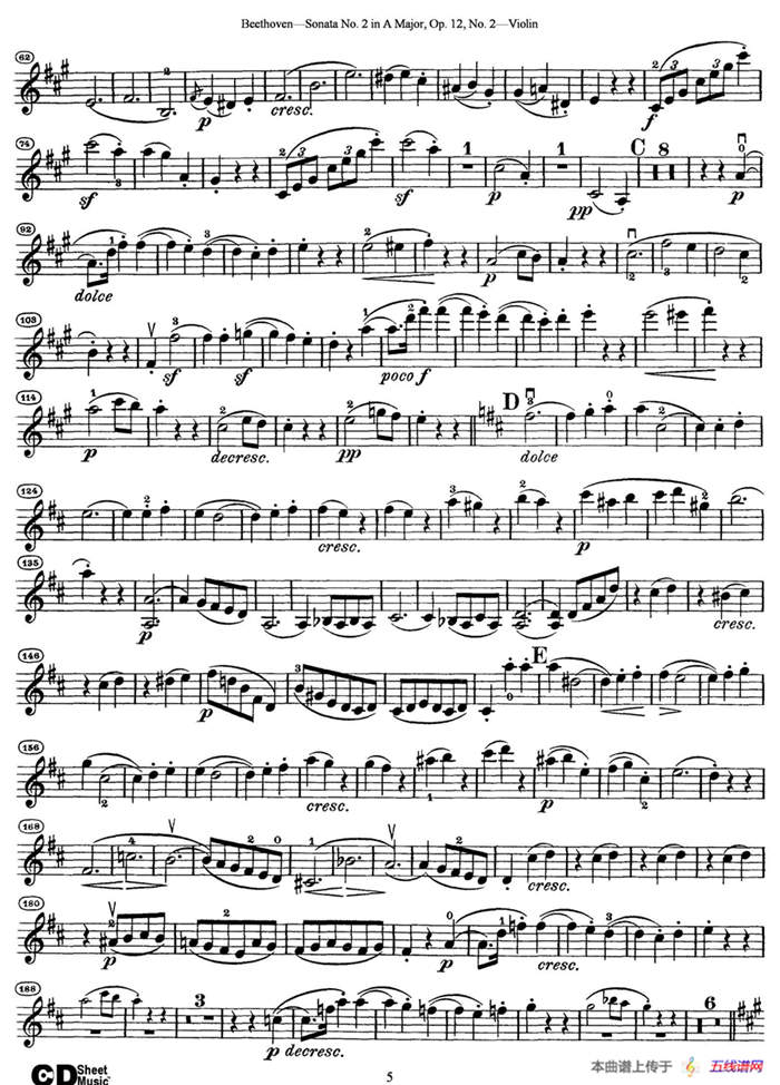 A大调第二小提琴奏鸣曲（Sonata No.2 in A Major Op.12,No.2）