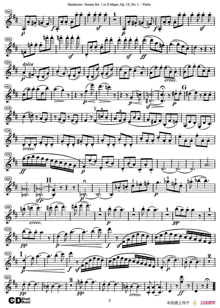 D大调第一小提琴奏鸣曲（Sonata No.1 in D Major Op.12,No.1）