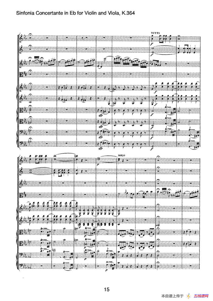 降E大调交响协奏曲（《Sinfonia Concertante in Eb》for Violin and Viola K.364）