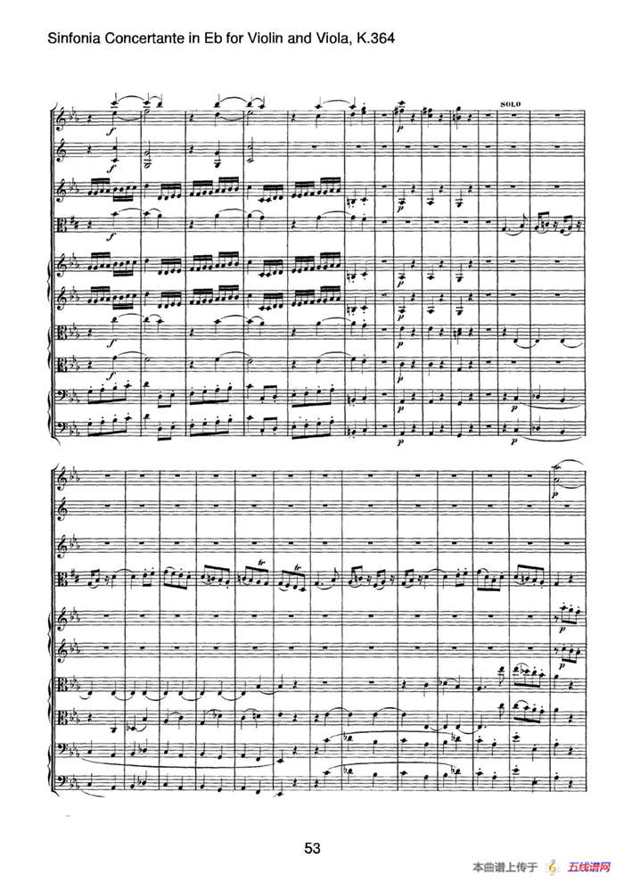 降E大调交响协奏曲（《Sinfonia Concertante in Eb》for Violin and Viola K.364）