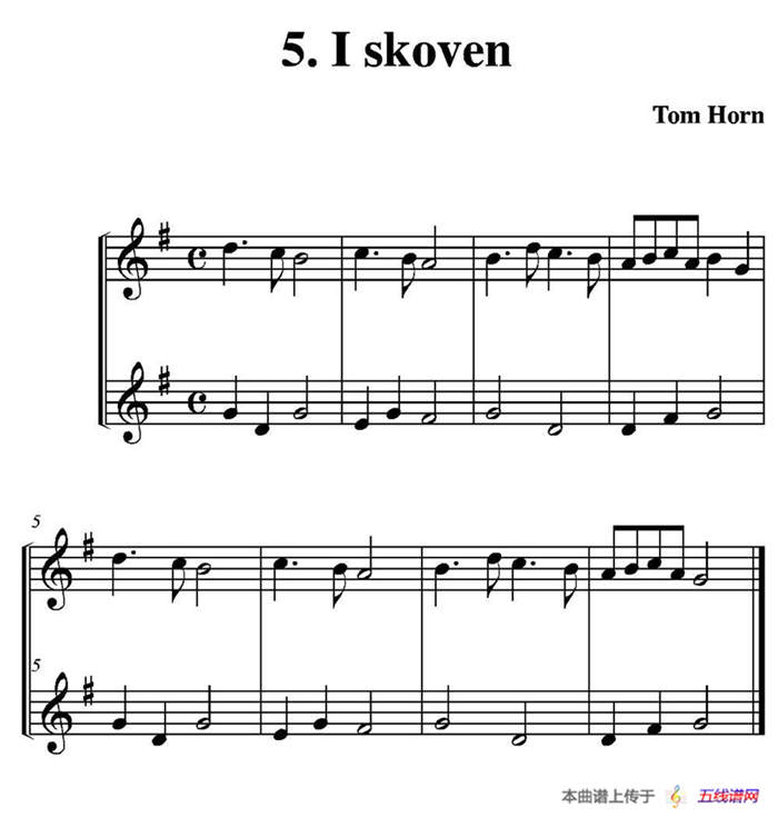 I skoven（简易二重奏）