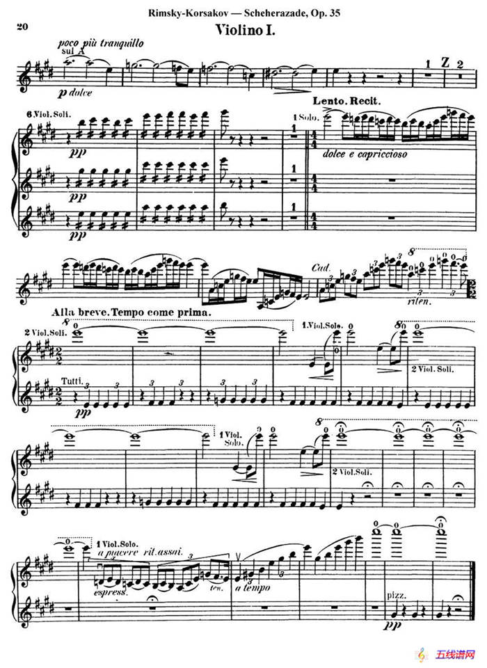 Scheherazade（Ⅳ）Op.35（第一小提琴）