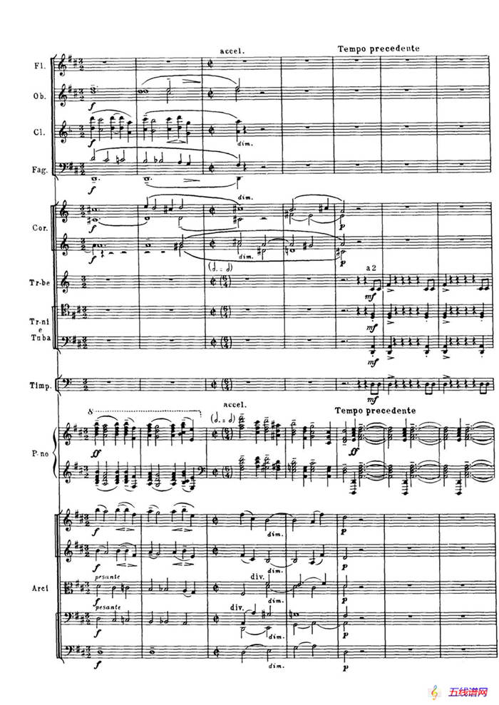 拉赫玛尼诺夫第三钢琴协奏曲总谱完整版（P121—136）