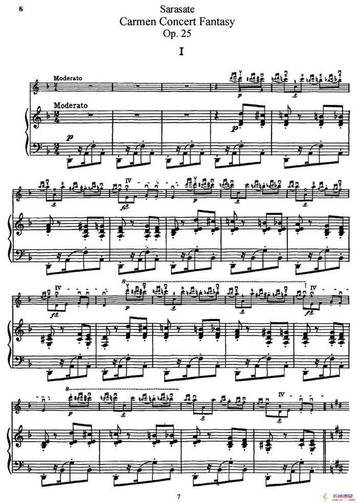 Carmen Concert Fantast Op.25（Ⅰ）（小提琴+钢琴伴奏）